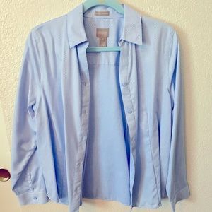 Women’s Chicos Size 2 Multicolor Velvet Button Up Shirt main image 1